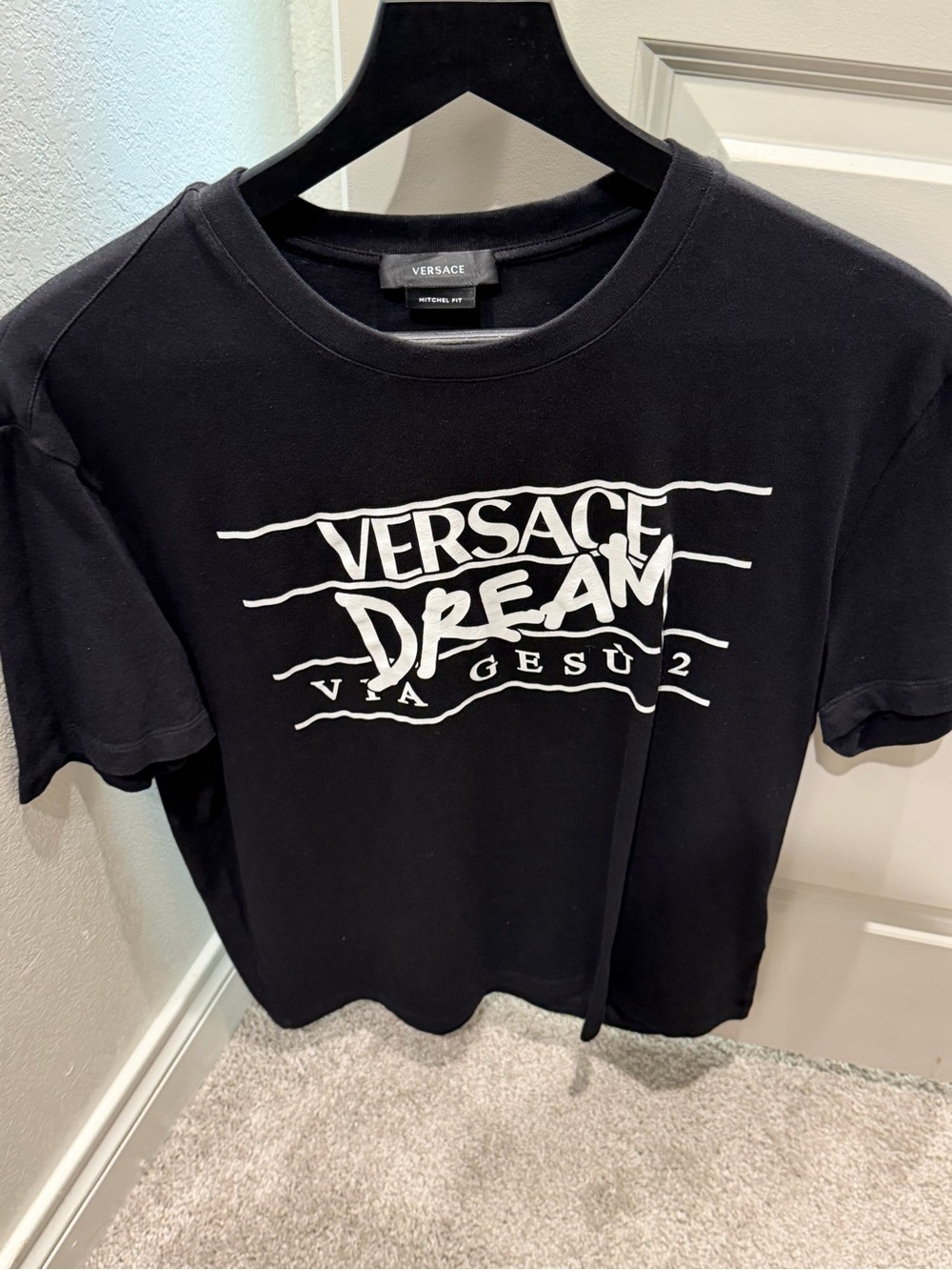 Versace Black Tee with Medusa Tag